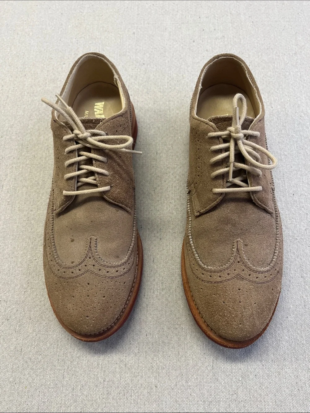Walk-Over Men’s 9.5 M Suede Wingtip Brogue Oxford Shoes Made in USA